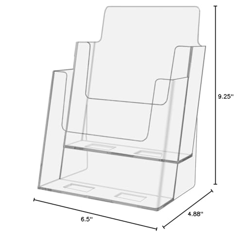 Marketing Holders 6" w Bi Fold Organizer Display Pack of 12 2 Tier Stand Counter Top Brochure Holder Take One Literature Table Display Trade Show Expos Displays - size: 6" Wide 2 Tier