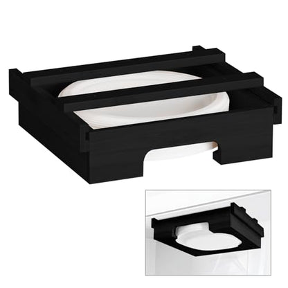 Paper Plate Dispenser,10-inch Paper Plate Dispenser Under Cabinet, Kitchen Counter Vertical Paper Plate Holder Organizer Countertop Caddy Black - color: Black, size: 10 Inch