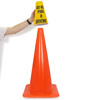 SmartSign “Do Not Park in Driveway” Bright Reflective Cone Message Sleeve, [Cone Not Included] - color: Do Not Park in Driveway, size: Pack of 1