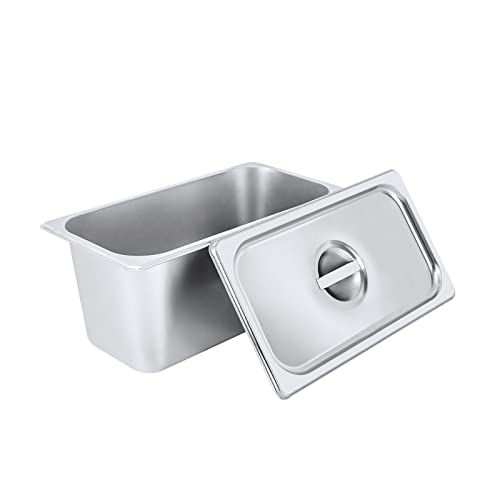 4 Pack Stainless Steel Hotel Pans, Half Size 6" Deep Commercial Food Pans With Lid Catering Food Storage Metal Pan Chafing Dishes Dinner Buffet Server for Food Prep Restaurant (12.8" x 6.9" x 6") - size: 12.8" x 6.9" x 6"
