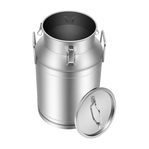 Large Liquid Container Storage, Bucket Rice Cereal Airtight Canister Container,Stainless Steel Milk Bucket With Sealing Lid and Carry Handle,for Wine, Oil Storage Transport (40L/10.6 Gal) - size: 40L/10.6 Gal