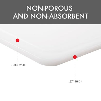 Dexas NSF Polysafe Pastry/Cutting Board with Well, 15 by 20 inches, White - size: 15"L x 20"W, style: Flat