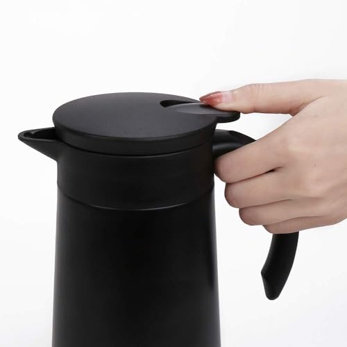 GearRoot 28oz Small Coffee Carafe Insulated Coffee Pot, Silver & Black - color: Silver, Black