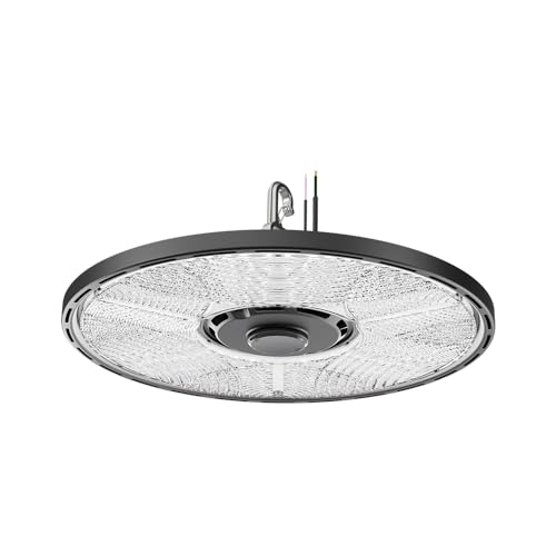 Lithonia Lighting Compact Pro Round LED High Bay Light, Ceiling Lighting Fixture, Adjustable 12000/15000/18000 Lumens, Selectable 4000K/5000K, UVOLT 120–347V, Black (CPRB ALO13 UVOLT SWW9 80CRI DBL) - size: 13-Inch | Switchable White Light, style: Adjusta