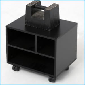 FITUEYES Mobile Printer Stand with Storage, Wood Small Printer Table, Black - color: Black