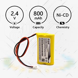 (5-Pack) 2.4V 800mAh Ni-Cd BP2-A Battery for Dual-Lite Exit Lights