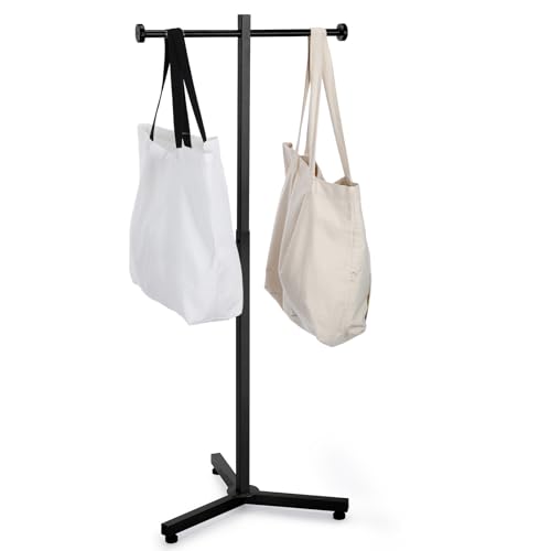 Blulu 45'' Adjustable Shopping Bag Rack Heavy Duty Bag Stand, 1 Pcs, Black - color: Black