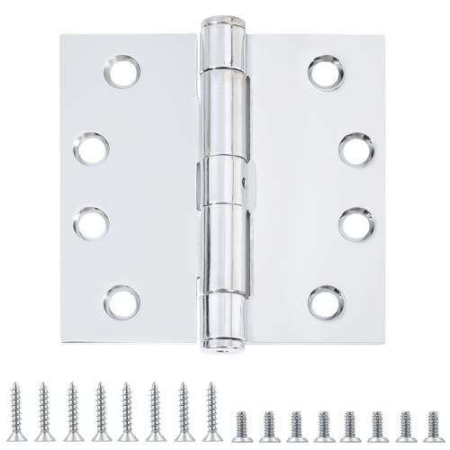 TDCHINGES Exterior 4x4 Inch Door Hinges Heavy Duty Polished Chrome 1 Pack - color: Polished Chrome, size: 1 Pack