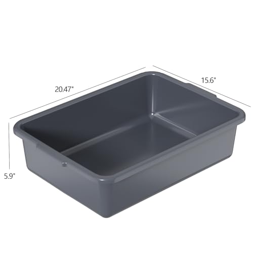24 L Plastic Utility Bus Tub, Large Commercial Bus Boxes, 4 Packs - size: 24 L without Lid