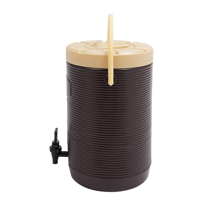 Stainless Steel Beverage Dispenser Insulated Container with Faucet Cooler with Drink Dispensers Cold and Hot Drink Dispenser for Milk Tea, Juice, Coffee 4.49 Gal Capacity (Brown) - color: Brown, size: 17L