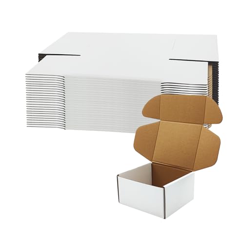 6x5x3 inch White Shipping Boxes 25 Pack,Small Gift Boxes,Bulk of Mailers - size: 6''x5''x3''