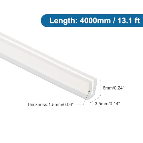 PATIKIL 13Ft U Channel Edging Trim 1/64" Slot Fits 1/256"-1/16" Edge - size: 13Ft Long,1/64" Slot,15/64"Wx1/16"Tx9/64"H