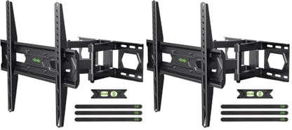 USX MOUNT TV Wall Mount for 32-74 inch Flat Screen/LED/4K up to 110lbs, Full Motion TV Mount Bracket with Swivel & Tilt Articulating Dual Arms, Max VESA 400x400mm, Fits 12/16" Wood Studs (Pack of 2) - size: 32-74inch (Pack of 2)