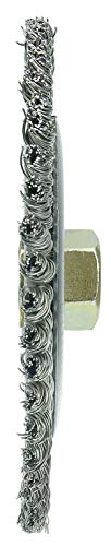 Weiler 09500 Roughneck Jr. 6" Root Pass Weld Cleaning Brush, .020" Stainless Steel Wire Fill, 5/8"-11 UNC Nut, Made in the USA - size: 56 Knots
