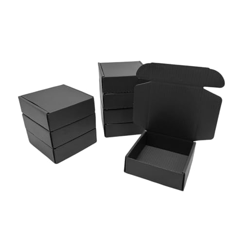 50 Pack 6.3x6x1.6 in Black Shipping Boxes - color: Black, size: 6.3x6x1.6 in