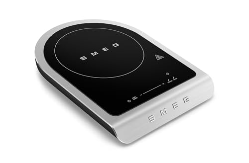SMEG 1800W Portable Induction Cooker – Collezione Collection | Single-Burner Induction Hob with Probe, 9 Power Levels + Boost, Touch Controls — Travel/RV/Compact Kitchen-Black - color: Black