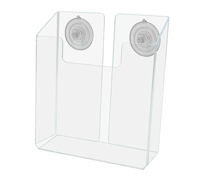 Marketing Holders Suction Cup Half Sheet Display Rack Holds 6 Inch Wide Graphic Flyers Glass Wall or Window Mount Single Leaflet Trade Show and Expos Accessories Single Pocket Clear Plastic