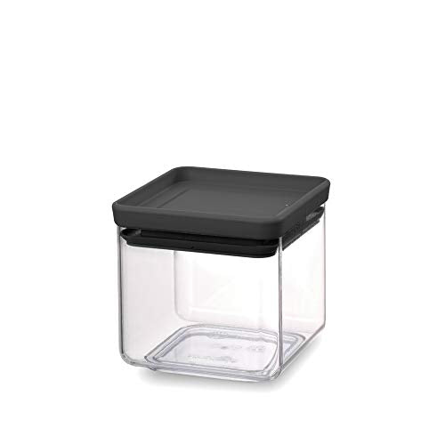 Brabantia Tasty+ Stackable Food Canister (Dark Gray / 0.18 Gal) BPA-Free Space-Saving Durable Jar with Silicone Seal Lid for Freshness - color: Dark Gray, size: 0.7 qt