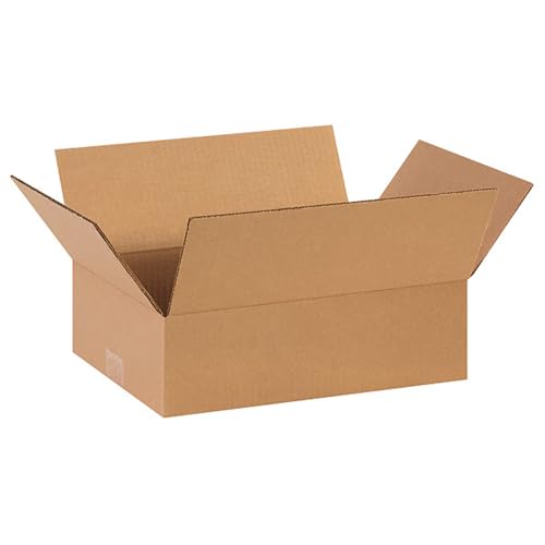 14"L x 8"W x 6"H Flat Shipping Boxes (25-Pack) | Corrugated Cardboard Single-Wall Kraft Boxes for Moving, Packing and Storage of Smaller & Flat Items - size: 14x8x6