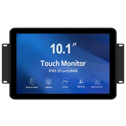 GreenTouch 10.1 inch 10 Points Front Waterproof Industrial Open Frame PCAP Touch Screen LCD Display Monitor 1280x800 Black - size: 10.1 IN