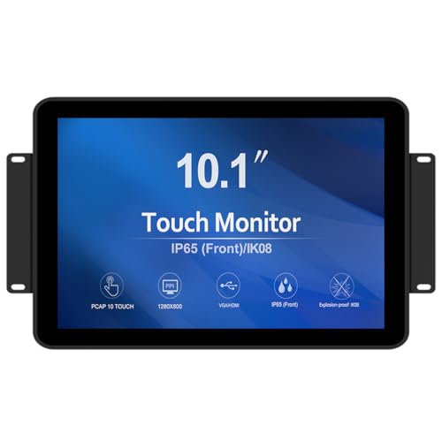GreenTouch 10.1 inch 10 Points Front Waterproof Industrial Open Frame PCAP Touch Screen LCD Display Monitor 1280x800 Black - size: 10.1 IN