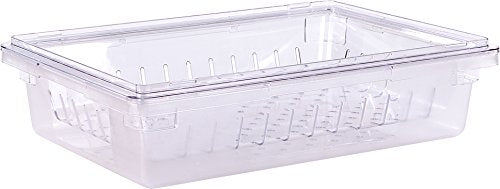 Carlisle FoodService Products Storplus Food Storage Container Colander with Stackable Design for Catering, Buffets, Restaurants, Polycarbonate (Pc), 26 x 18 Inches, Clear
