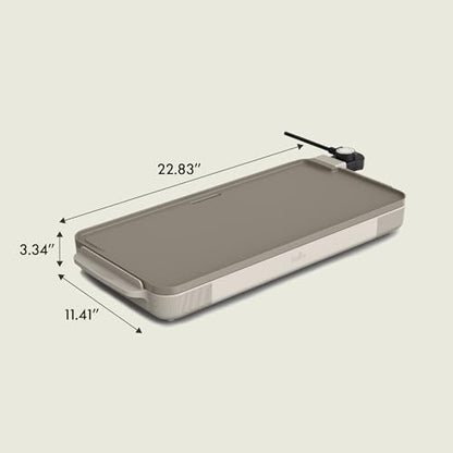bella 12 x 22 Electric Ceramic Nonstick, Nontoxic Griddle, Oatmilk - color: Oatmilk