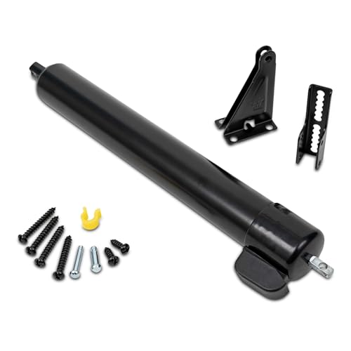 Ideal Security 9700 Heavy Pneumatic Touch & Hold Storm and Screen Door Closer for Wood, Aluminum, and Vinyl Doors, Silent and Smooth Closing, 11.5", Black - style: Black