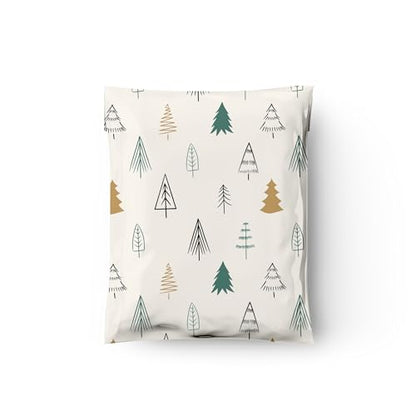 10x13 (100) Christmas Fir Trees Winter Designer Poly Mailers Self Sealing Waterproof Shipping Envelopes Holiday Premium Printed Bags For Small Businesses - color: Christmas Fir Trees, size: 10x13