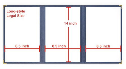 10 Pcs Blue Menu Cover 8.5x14, 3 Page 6 View, Trifold, Crystal-Clear - color: blue, size: Trifold - 8.5" * 14"