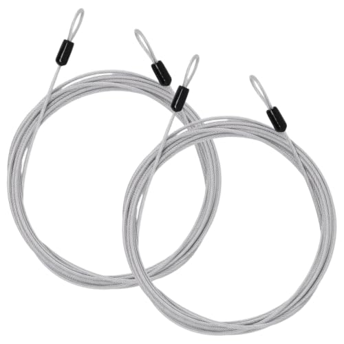 Cable Lock Double Loops 15Ft Long Silver Security Cables, Bike Locks Cables 2.5mm Braided Steel Coated Safety Cable Wire Rope for Luggage, Outdoor, Clothesline (2 Pack) - color: Silver, size: 15Ft (2 Pack)