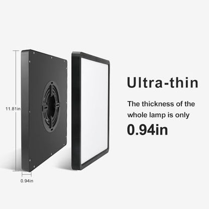 12inch 24W LED Flush Mount Ceiling Light, 5000K Square LED Ceiling Light, Black Flat Panel Lights for Bedroom, Kitchen, Living Room - color: Daylight White, size: Square-Black