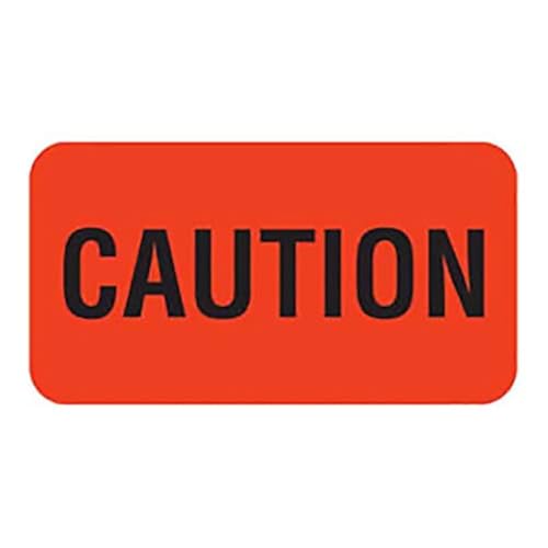 Tabbies V-AN274 560Ct 1-5/8x7/8in Caution Veterinary Labels, Fluor Red - size: 1-5/8" x 7/8", 560 Count (Pack of 1), style: CAUTION