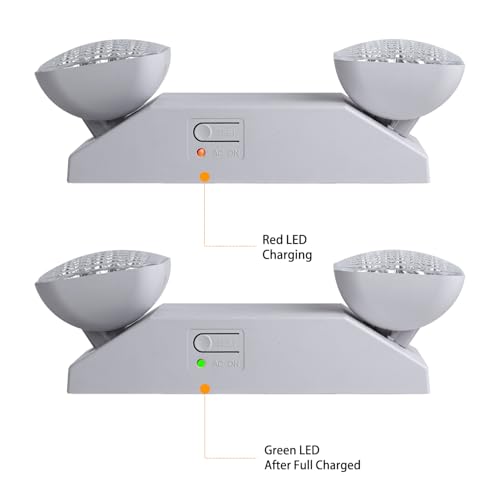 LED Emergency Lights for Business Home Power Failure,4Hours 300lm Automatic Battery Backup,Rechargeable Emergency Exit Lighting Fixtures,Hardwired, UL 924 AC85-277V - color: White, size: Square with L N Wires