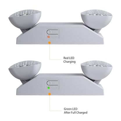 LED Emergency Lights for Business Home Power Failure,4Hours 300lm Automatic Battery Backup,Rechargeable Emergency Exit Lighting Fixtures,Hardwired, UL 924 AC85-277V - color: White, size: Square with L N Wires