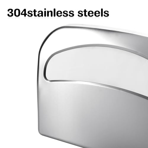 Domensi 2 Pcs Stainless Steel Toilet Seat Cover Dispenser Commercial Toilet Seat Wall Mount Half Fold Cover Holder with Screws for Office Restaurant Home Bathroom School, 16.4 Inch (Silver) - color: Silver
