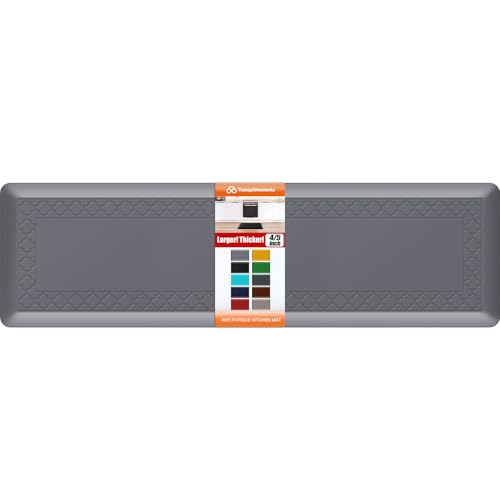 4/5 Inch Thicker Kitchen Mats Anti Fatigue Comfort Mat Standing Desk Rugs - color: Grey, size: 60"L x 17"W x 0.8"Th
