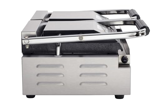 Kratos Commercial Electric Panini Sandwich Grill with Smooth Plates - size: Large w/ Smooth Plates