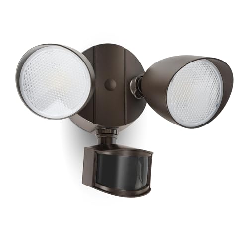 LUTEC 32W 3500 Lumen LED Security Lights Motion Sensor Light Outdoor, 5000K Daylight, IP65 Waterproof, Dusk to Dawn, Motion Detector Flood Light for Garage, Yard, Porch-Brown - color: Brown, size: 1 Pack