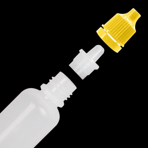 10Pcs 15ml Plastic Dropper Bottles, 0.5oz Small Squeeze Leakproof Dropper Bottle with Childproof Cap and Plug, Reusable Portable Eye Liquid Container for Travel Yellow - color: Yellow Cap