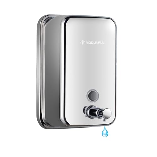Stainless Steel Soap Dispenser for Home – 16.9oz Wall Mount - size: Vertical 16.9oz
