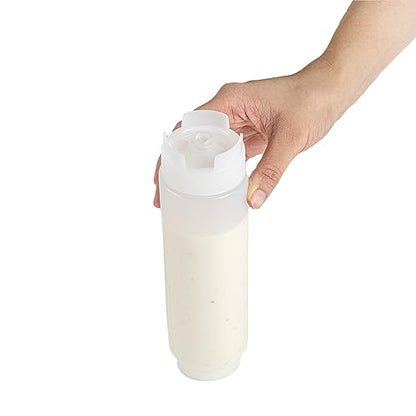 Restaurantware-16oz. FIFO Inverted Plastic Squeeze Bottle with Refill and Dispensing Lids - First In First Out - Perfect for Restaurants, Catering, and Food Trucks - 1ct box - style: 16 oz
