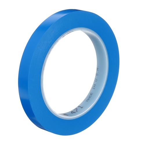 3M Vinyl Tape 471, Blue, 1/2 in x 36 yd, 5.2 mil, 1 Roll - size: 1/2 in x 36 yd, style: 1 Roll