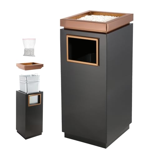 WICHEMI Commercial Outdoor 8 Gallon Trash Can with Lid Stainless Steel