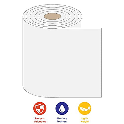 Box USA Polyethylene Parcel Ready Air Foam Roll, 350' L x 12" W x 1/8" H, White (FWUPS18S12)