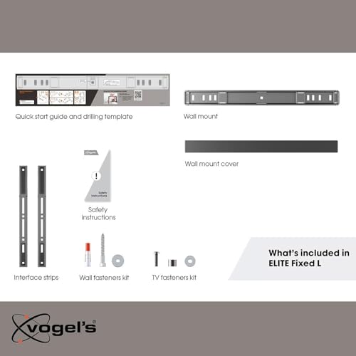 Vogel's TVM 5605 Extremely Flat TV wall Bracket for 40-100 inch TVs, Max. 220 lbs, TV Bracket max. VESA 600x400, Universally Compatible, Distance to the wall only 0.59 inch - size: 40 - 100"