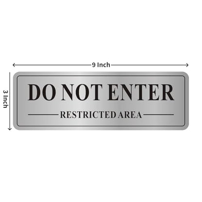 (4 Pack) Restricted Area Do Not Enter Signs, 9 x 3 Inch Rust Free Metal Reflective Aluminum, UV Protected, Weather Resistant, Weatherproof, Easy to install