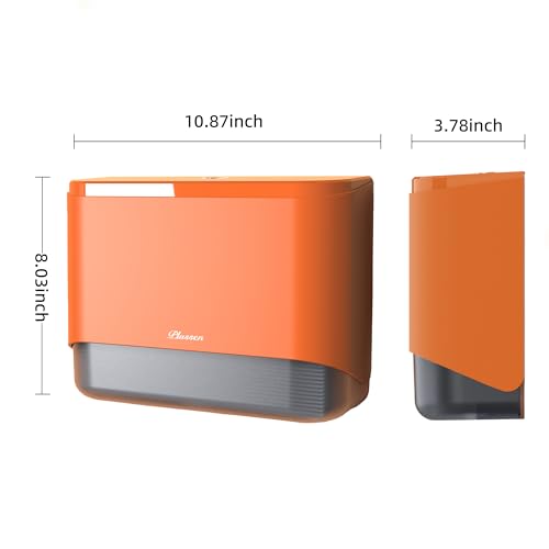 Commercial Paper Towel Dispenser Wall Mount with Lock 1 Pack,Universal Multifold Tri Fold Paper Hand Towel Holder,Compact Toilet Tissue Dispensers for Bathroom Kitchen Office (Orange) - color: Orange