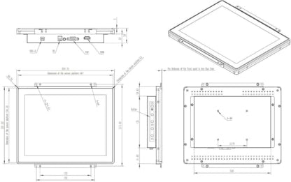 10.4 Inch Open Frame Touchscreen, 1024x768,4:3,Waterproof,VESA+Panel Mount, for Kiosk, Automation, POS,Vending, and Digital Signage 7x24h Work - size: 10.4