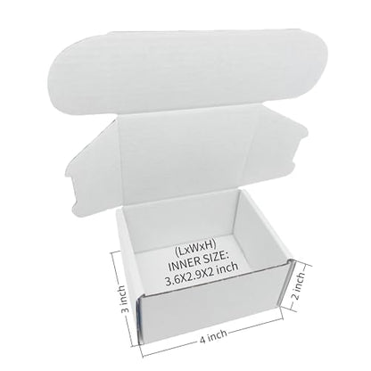 4x3x2 Inches White Corrugated Cardboard Shipping Boxes Set of 2 - size: 4x3x2 inch 2 Pack